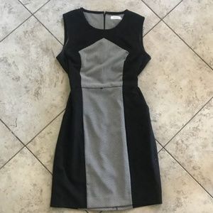 Calvin Klein sheeth dress black/checkered pattern